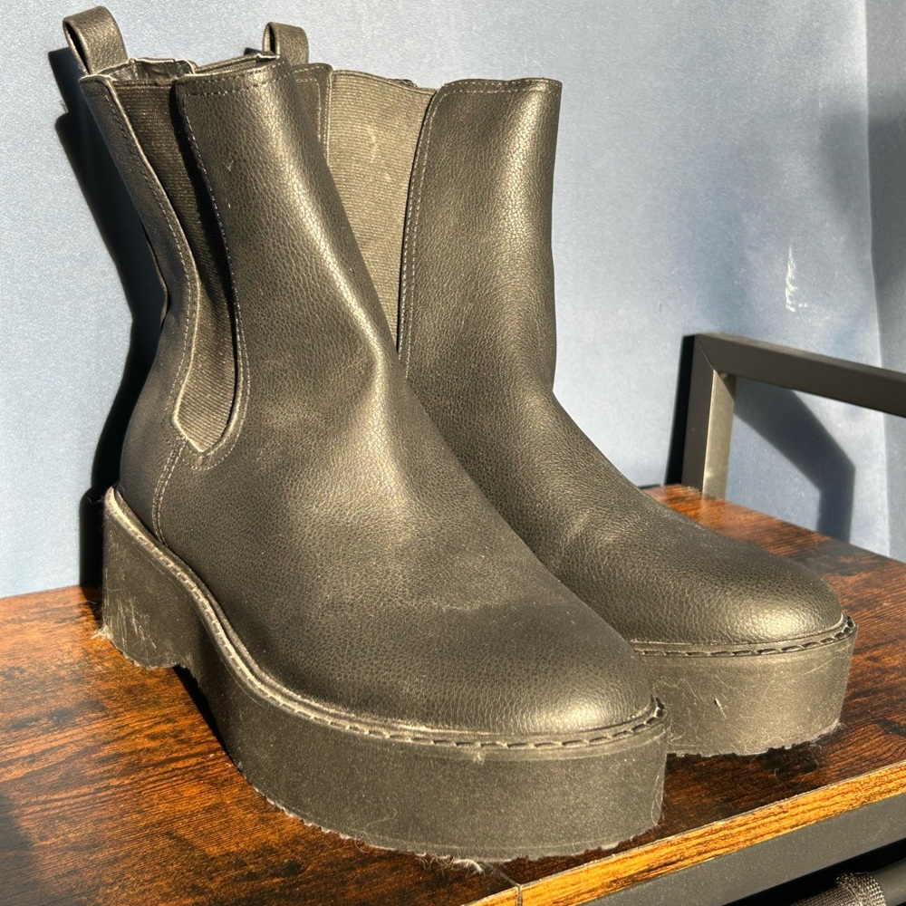 Black Platform Ankle Boots